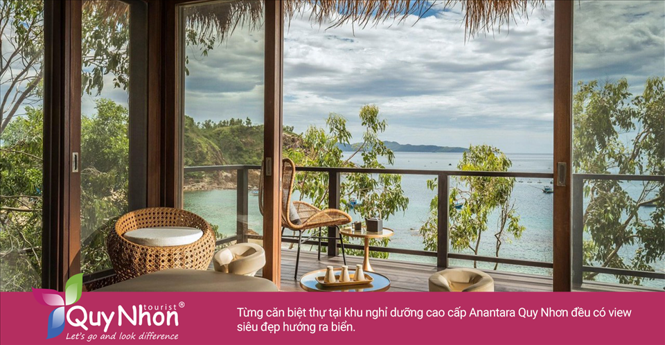 Từng căn biệt thự tại khu nghỉ dưỡng cao cấp Anantara Quy Nhơn đều có view siêu đẹp hướng ra biển.