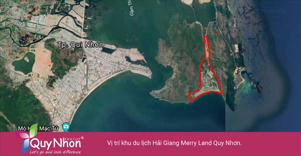 Vị trí khu du lịch Hải Giang Merry Land Quy Nhơn.