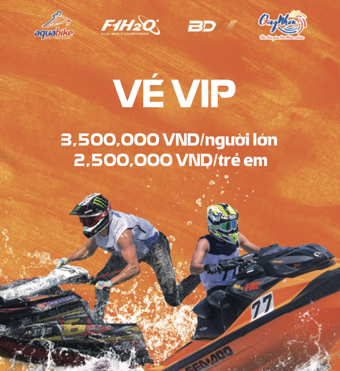Giá vé VIP giải đua thuyền máy F1 - Bình Định Grand Prix