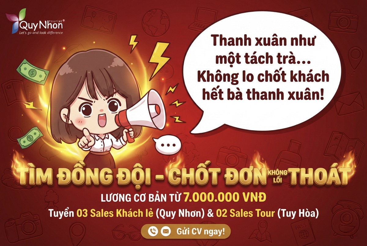 Tuyển dụng vị trí sales khách lẻ 2026 - Quy Nhơn Tourist
