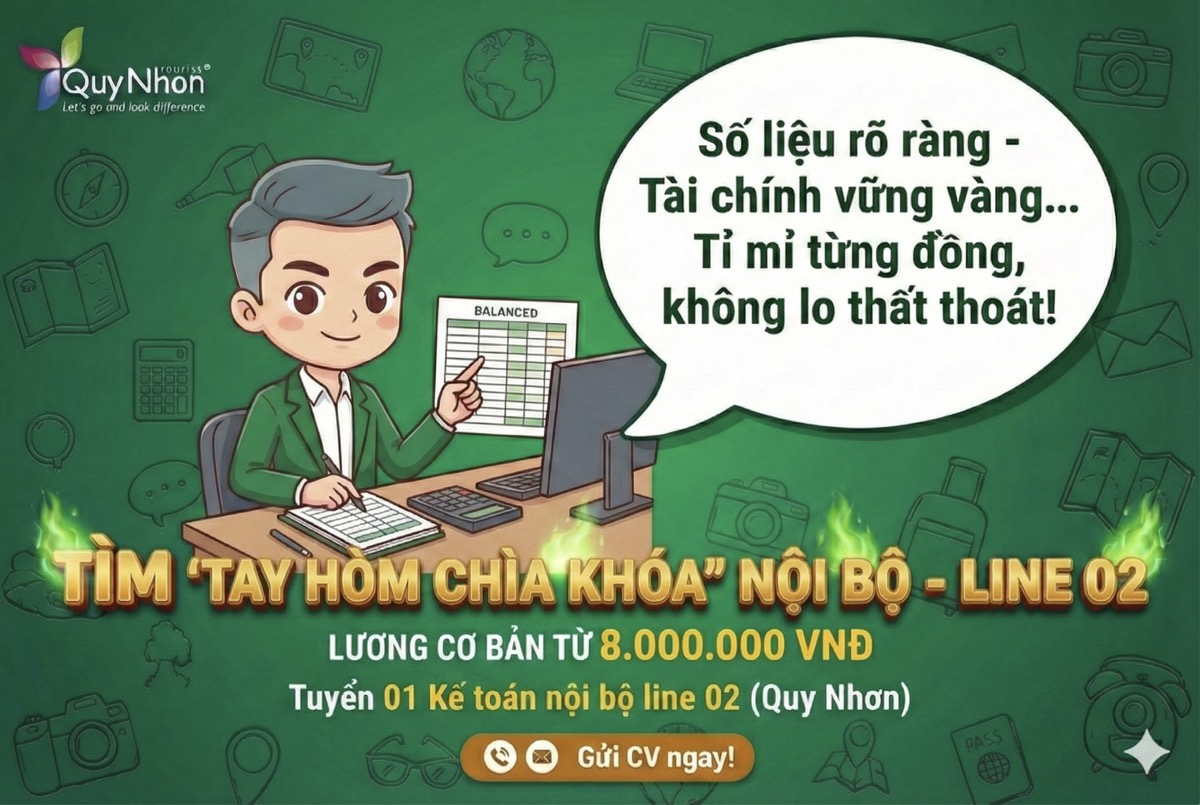 Tuyển dụng kế toán nội bộ 2026 - quy nhon tourist